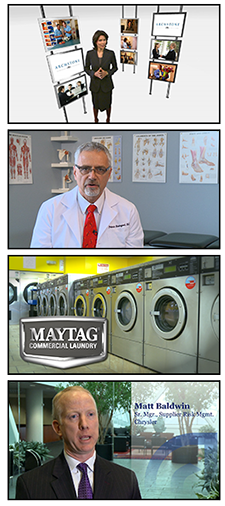 Virtual set, Testimonials, Maytag Commercial Laundry, Interview at Chrysler 